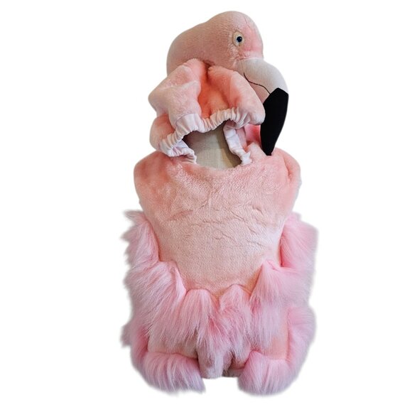 Vintage Celebration Halloween Flamingo Fuzzy Hooded One Piece Costume 12-24M - Picture 1 of 12